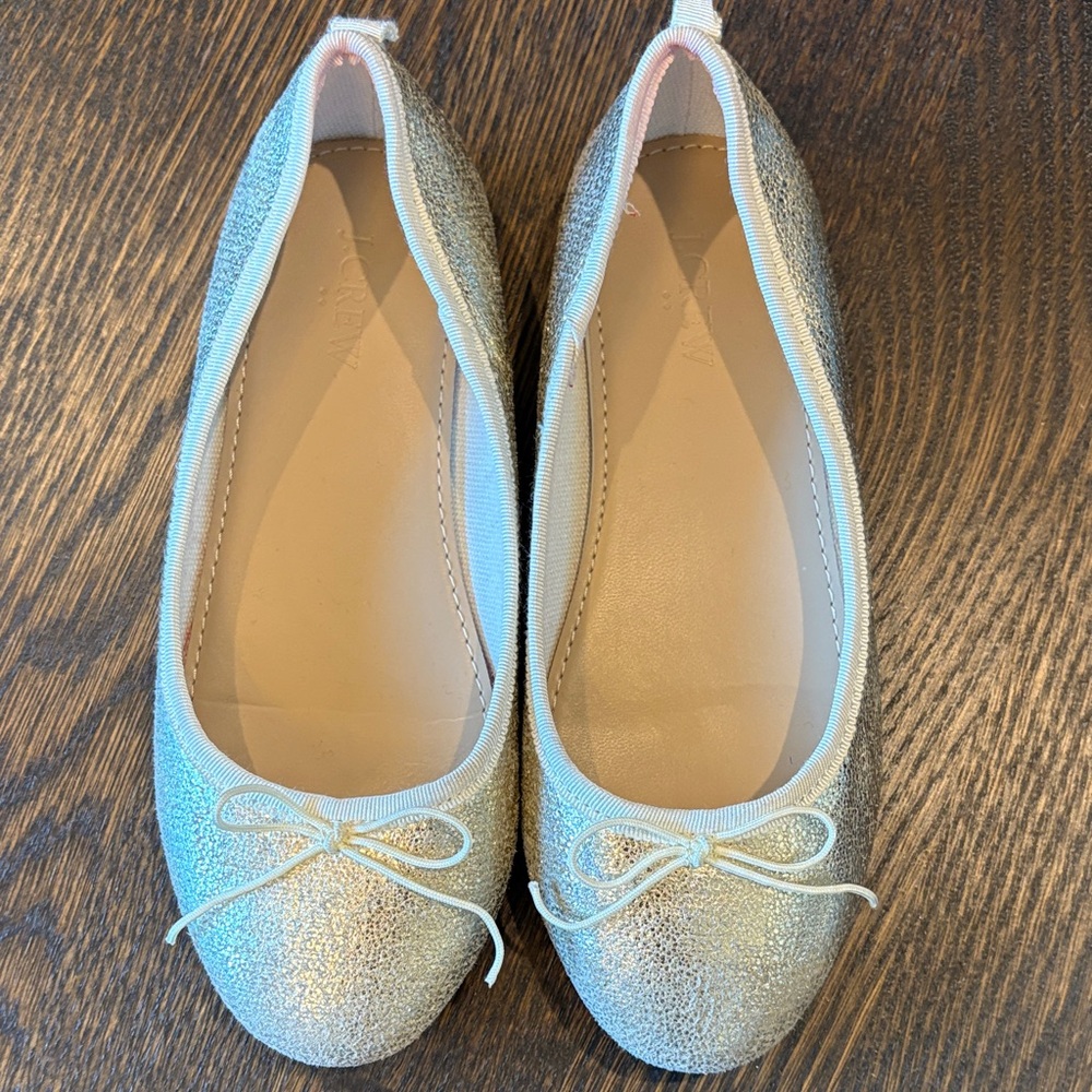 Crewcuts Shimmering Silver Flats